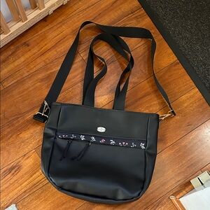 Black Faux Leather Crossbody Bag